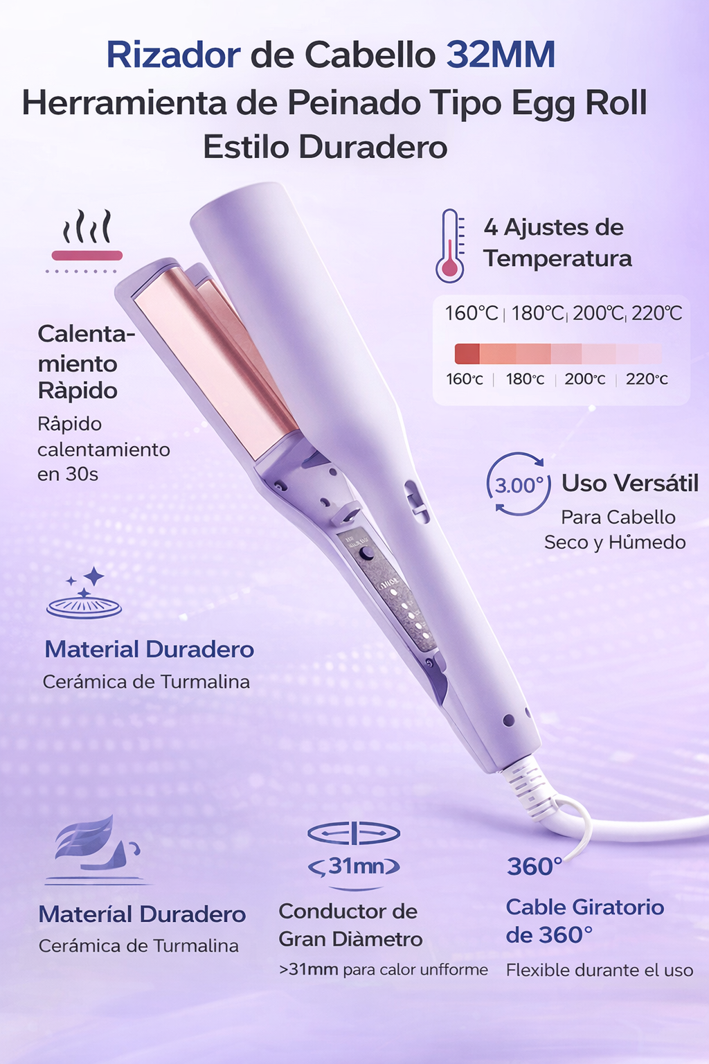 Rizador de pelo de 32mm